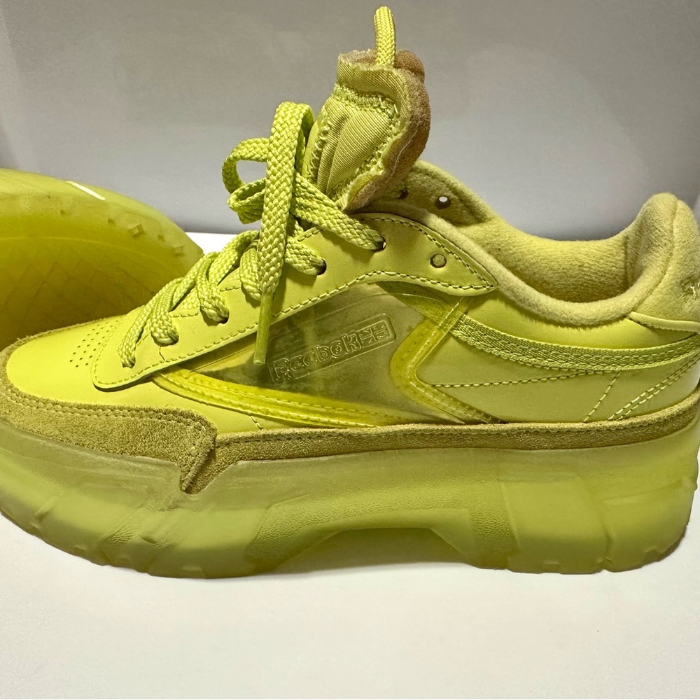 Women Size 7.5- Reebok Club C x Cardi B High Vision Green lime 2020 h01010